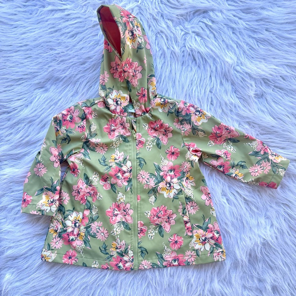 Floral Kids Rain Jacket with Hood
